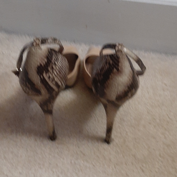 BCBGeneration Imma Snakeskin Ankle Strap Heels - Picture 5 of 7